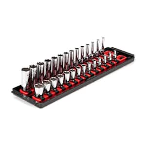1/4 in. Drive 6-Point Socket Set with Rails (4 mm-15 mm) (28-Piece)
