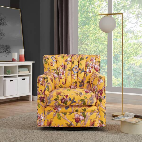 floral swivel accent chair