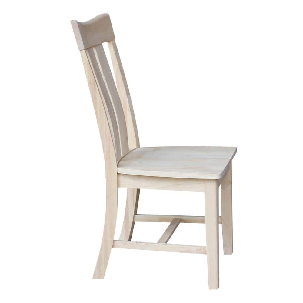Ava White Wood High Slat Back Dining Chairs, Set of 2
