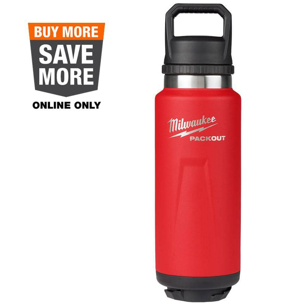 Milwaukee PACKOUT Red 36 oz. Insulated Bottle with Chug Lid