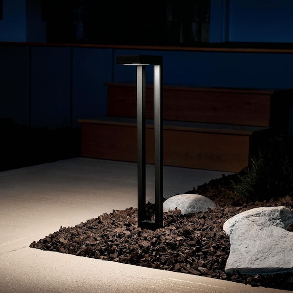 Low Voltage Textured Black Hardwired Weather Resistant 2 Arm Path Light with No Bulbs Included
