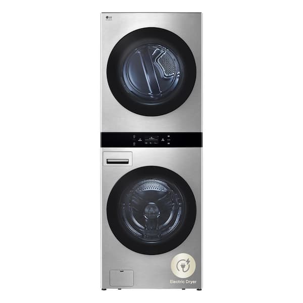 STUDIO WashTower Stacked SMART Laundry Center in Noble Steel 5.0 Cu.Ft. Front Load Washer & 7.4 Cu.Ft. Electric Dryer