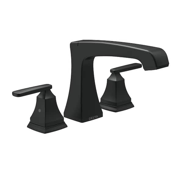 Delta Faucet RP77092BL Ashlyn Non-Diverter Tub Spout – Matte Black, 7-15/16" Length, Fits 1/2" C.W.T. Or IPS, Includes Adapter, Modern Bathroom Accent