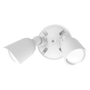 Endurance Double Spot 30-Watt White Outdoor Integrated LED Spot Light, 3000K