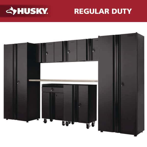 8-Piece Regular Duty Welded Steel Garage Storage System in Black (133 in. W x 75 in. H x 19.6 in. D)