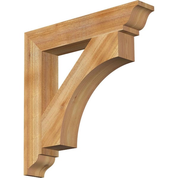 Ekena Millwork 4 in. x 24 in. x 24 in. Western Red Cedar Westlake Traditional Rough Sawn Bracket