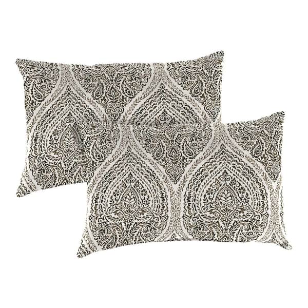 14 in. L x 20 in. W x 6 in. T Rectangular Outdoor Lumbar Pillow in Andorra Umber (2-Pack)