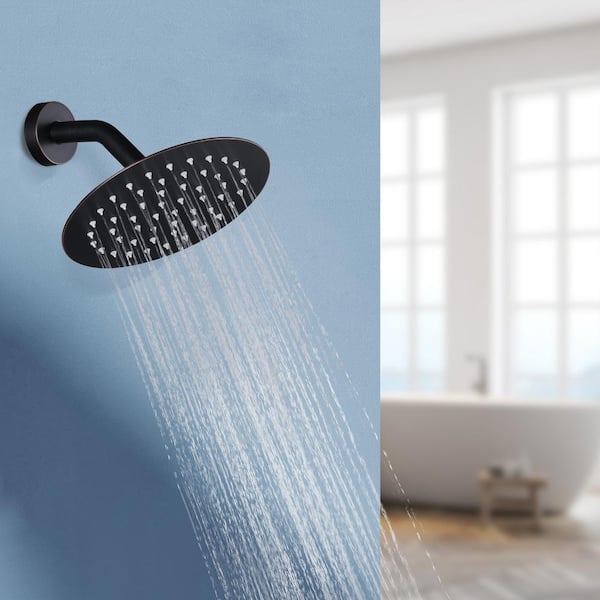 1-Spray Patterns with 1.8 GPM 8 in. Wall Mount Rain Fixed Shower Head in Oil Rubbed Bronze