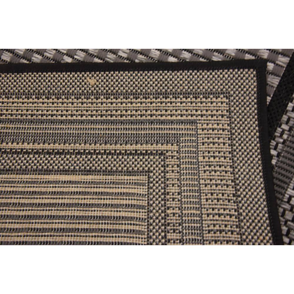 Easy-Care Reversible Gray Synthetic 2x3 Outdoor Rug
