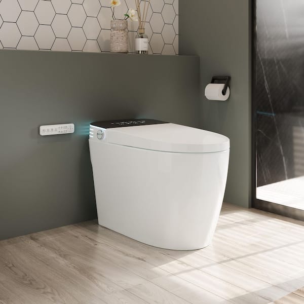 Tankless Smart Toilet With Bidet Built In 1-Piece Bidet Toilet Seat Auto Open/Close Warm Water and Dry with Black