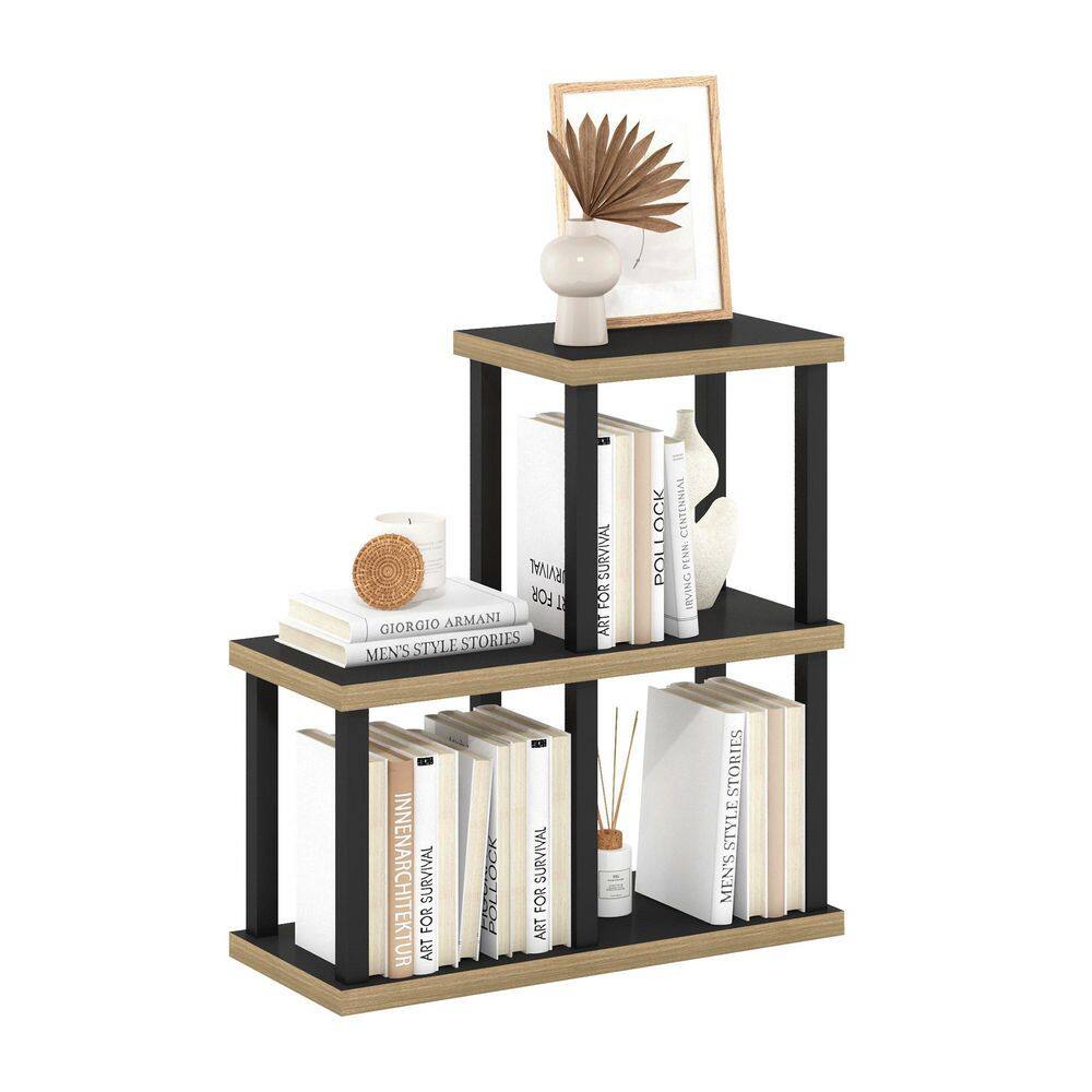Black and Wood 3-Cube Decorative Display Shelf