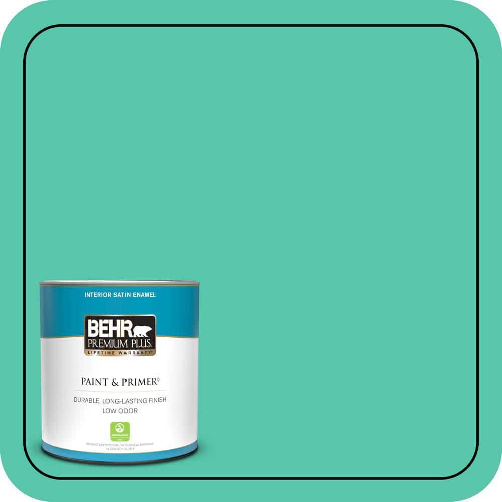 1 qt. #480B-4 Shoreline Green Satin Enamel Low Odor Interior Paint & Primer price history on PriceWatchPro