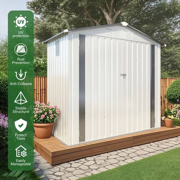 6 ft. W x 3.5 ft. D Metal Outdoor Shed with Double Door, with