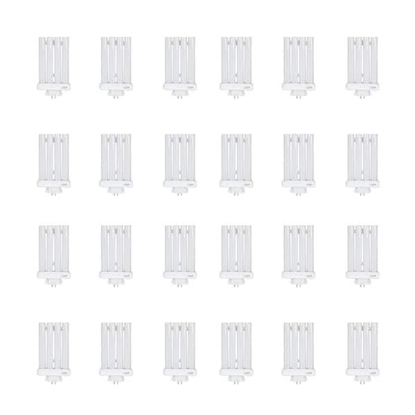 Feit Electric 27-Watt PL CFLNI Quad Tube 4-Pin Plug-in GX10Q-4 Base Compact Fluorescent CFL Light Bulb, Daylight 6500K (24-Pack)