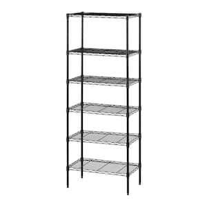 HDX Black 6-Shelf Steel Wire Garage Storage Shelving Unit (24 in. W x ...