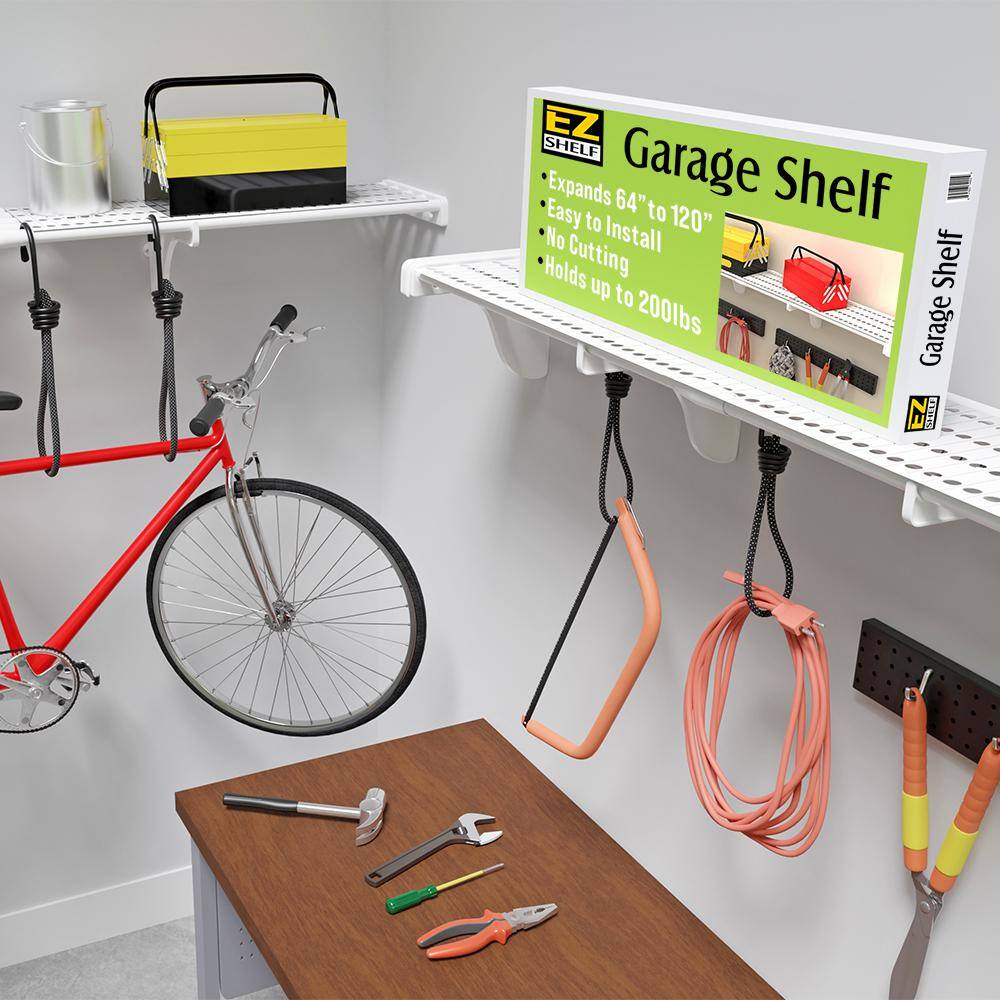 Modular Expandable 75" White Steel Garage Shelf with 250lb Capacity