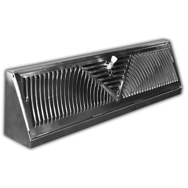 Everbilt 18 in. 3-Way Steel Baseboard Diffuser Supply in Satin Nickel