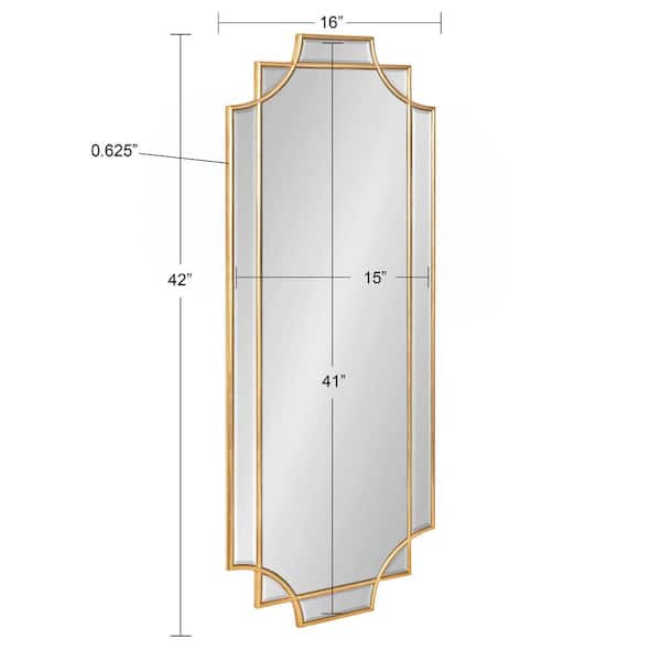 Minuette 42 in. x 16 in. Classic Rectangle Framed Gold Wall Mirror