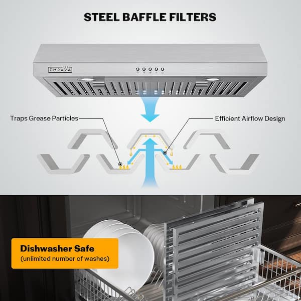 Ultrathin 30 in. 300 CFM Ductless Under Cabinet Range Hood for Compact Kitchen with Carbon filter in Stainless Steel