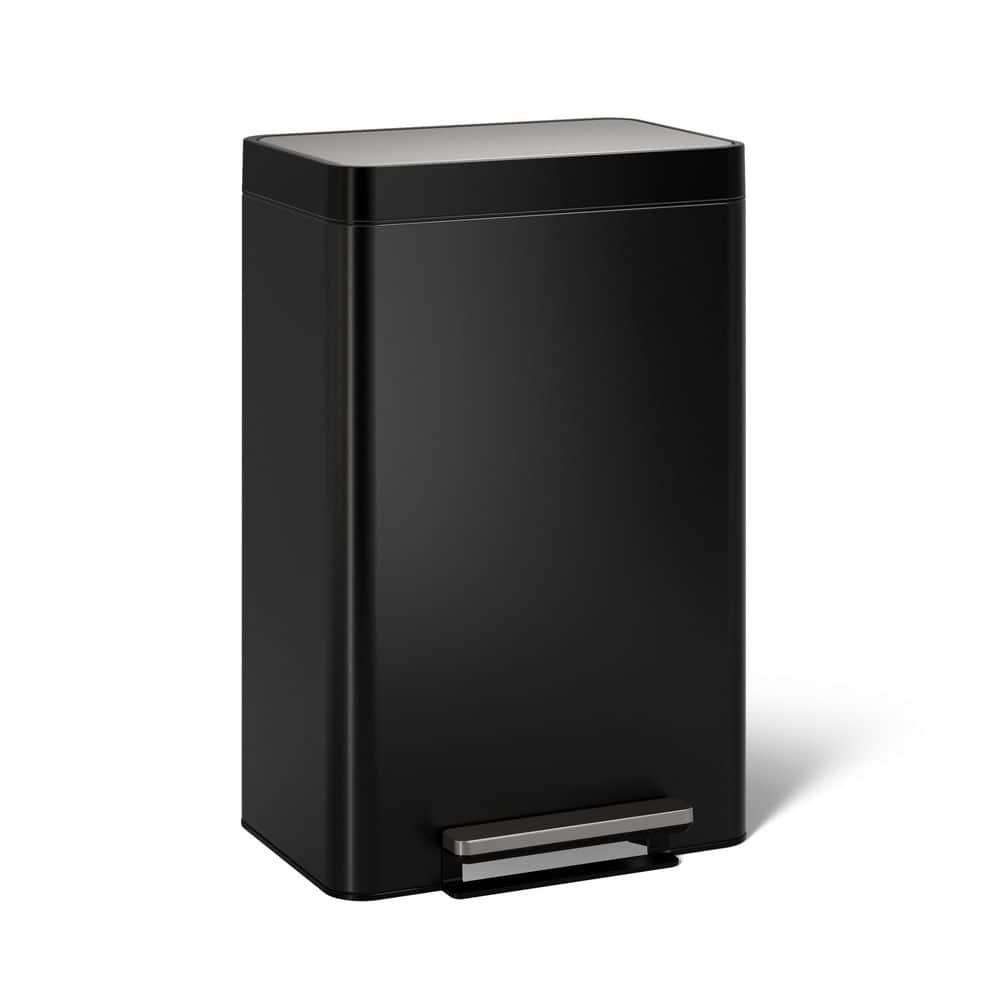 KOHLER Dual 5.5 Gal. Black Compartment Trash Can K-20956-BST - The