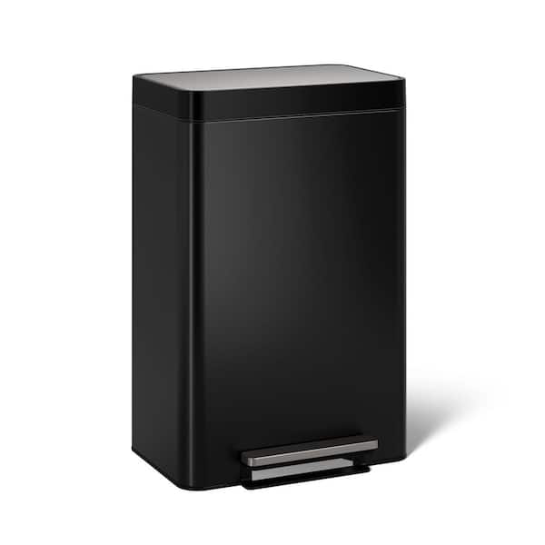 KOHLER Dual 5.5 Gal. Black Compartment Trash Can K-20956-BST - The