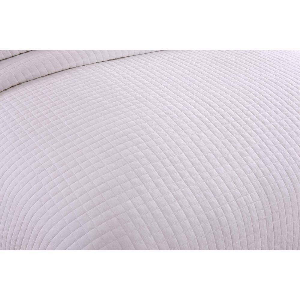 White Cotton Queen Reversible Quilted Bedspread Set