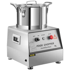 25-Cup Silver Capacity Commercial Food Processor Electric Food Cutter 1400 RPM Stainless Steel Grain Mill