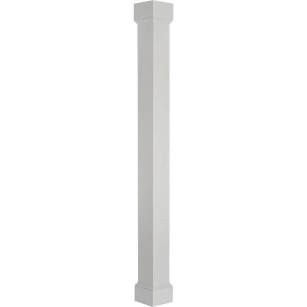 AFCO Industries 9' x 5-1/2" Endura-Aluminum Natchez Column Non-Tapered Square Shaft in Textured White (Load-Bearing 12,000 lbs.)
