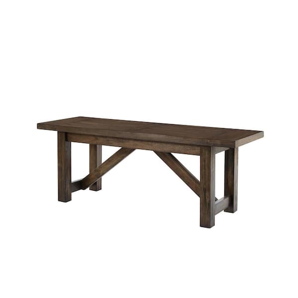 Home Decorators Collection Plum Hill Smoke Brown Wood Backless Dining Bench (49 in. W x 18 in. H)
