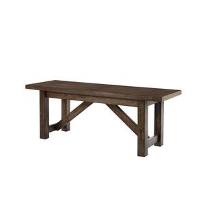 Plum Hill Smoke Brown Wood Backless Dining Bench (49 in. W x 18 in. H)