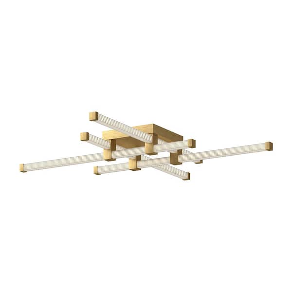 Blade 34 in. 1 Light 29-Watt Brushed Gold Integrated LED Flush Mount