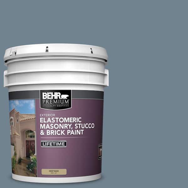 BEHR PREMIUM 5 gal. #N480-5 Adirondack Blue Elastomeric Masonry, Stucco and Brick Exterior Paint