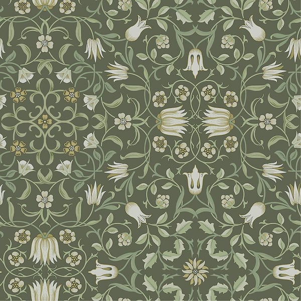 A-Street Prints Green No 1 Holland Park Floral Non-Pasted Non Woven Wallpaper Sample