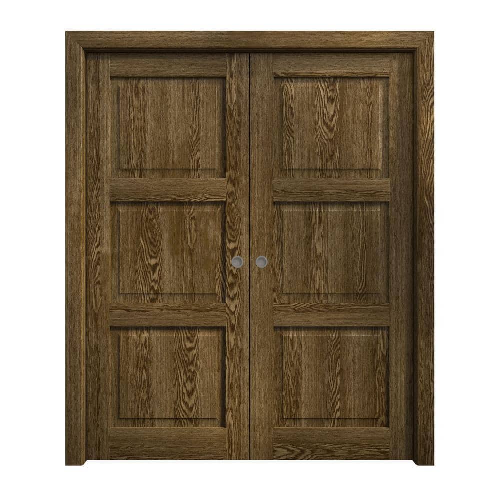 72 in. x 84 in. Marble Oak Solid Wood Double Pocket Doors with Hardware price history on PriceWatchPro