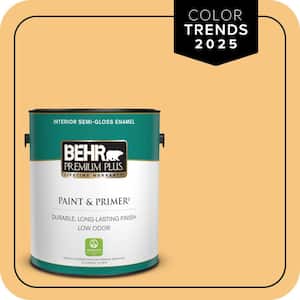 1 gal. #PPU6-07 Jackfruit Semi-Gloss Enamel Low Odor Interior Paint & Primer