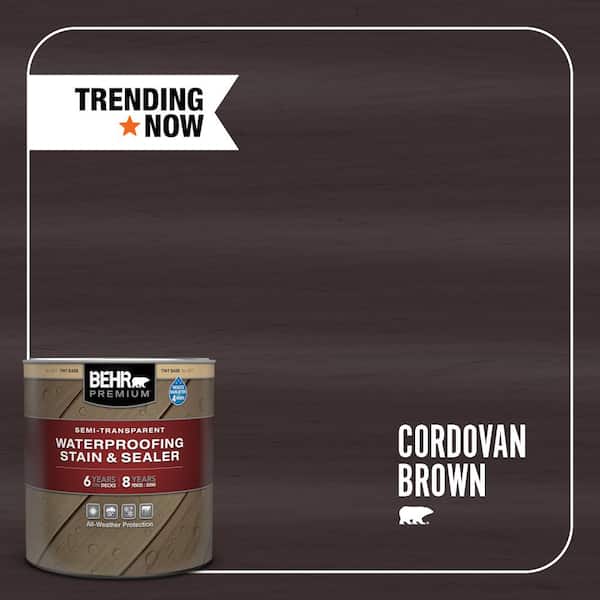 BEHR PREMIUM 1 qt. #ST-104 Cordovan Brown Semi-Transparent Waterproofing Exterior Wood Stain and Sealer