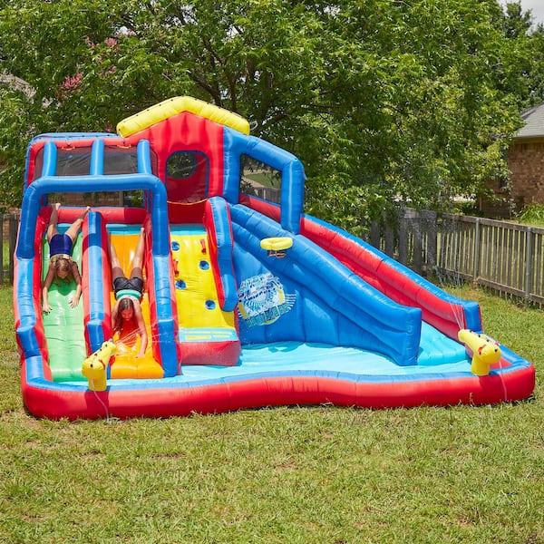 Hydro Blast Inflatable Play Water Park with Slides and Water Cannons