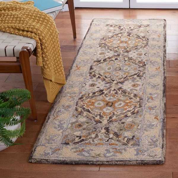 Aspen Beige/Brown 2 ft. x 9 ft. Border Runner Rug