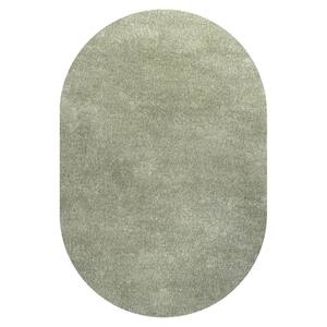 Haze Solid Low-Pile Green 4 ft. x 6 ft. Oval Area Rug