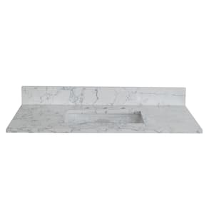43 in. W x 22 in. D Engineered Stone Composite Carrara Jade Rectangular Single Sink Vanity Top