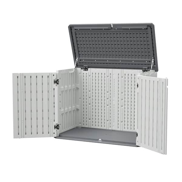 4 ft. W x 2.5 ft. D Storage Shed, Outdoor Plastic Storage Cabinet for Backyards, Patio, Garden (28 Cu. ft）