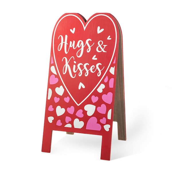 Glitzhome 24 in.H Valentine's Double Sided Wooden Easel Porch Decor(KD)  2032000003 - The Home Depot