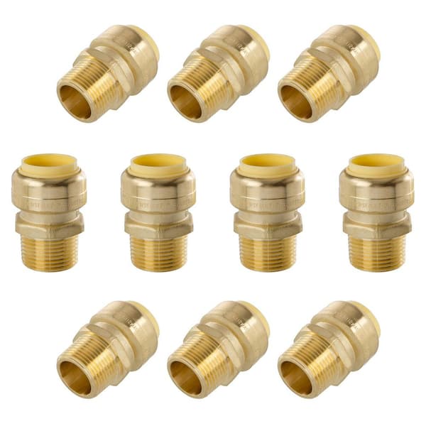 Little Well brass 3/4'' Push-Fit X Male Pipe Thread Coupling 