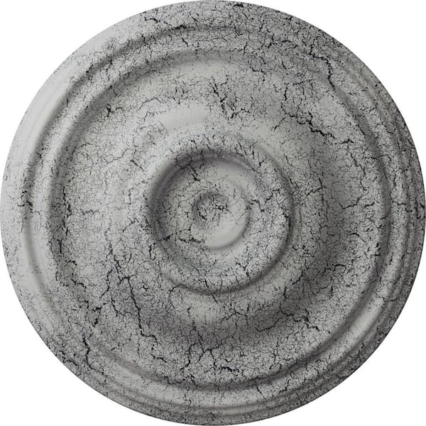 Ekena Millwork 1-3/4 in. x 14-3/4 in. x 14-3/4 in. Polyurethane Traditional Ceiling Medallion, Ultra Pure White Crackle