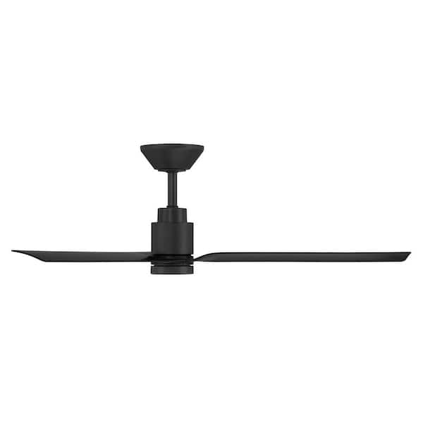 Smooth 52 in. Smart Indoor/Outdoor Matte Black Standard Ceiling Fan Selectable CCT Integrated LED Plus Remote