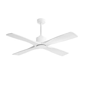 54 in. Indoor White Ceiling Fan for Bedroom or Living Room