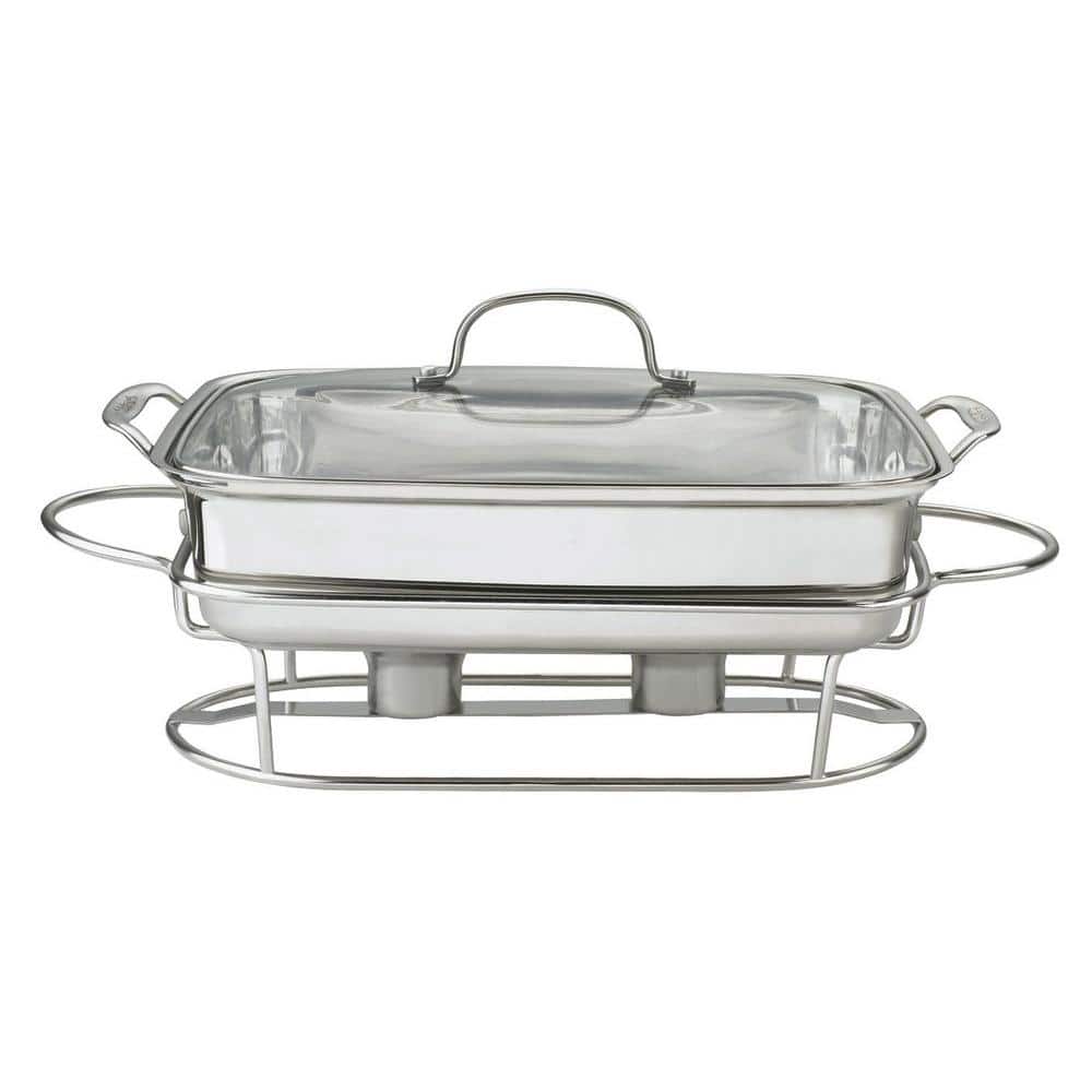 Elegant 12" Stainless Steel Rectangular Buffet Server