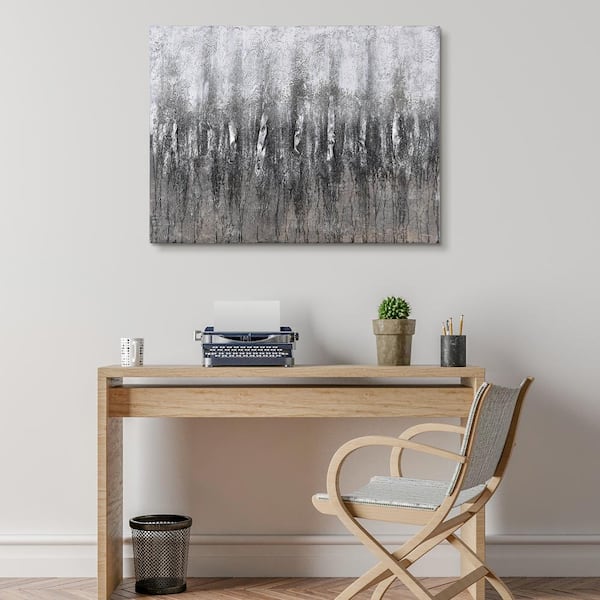Empire Art Direct "Gray Frequency" Textured Metallic Hand Painted by Martin Edwards Abstract Canvas Wall Art
