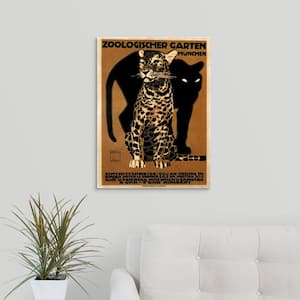 "Big Cats at the Munchen Zoo - Vintage Animal Advertisement" by Vintage Apple Collection Canvas Wall Art