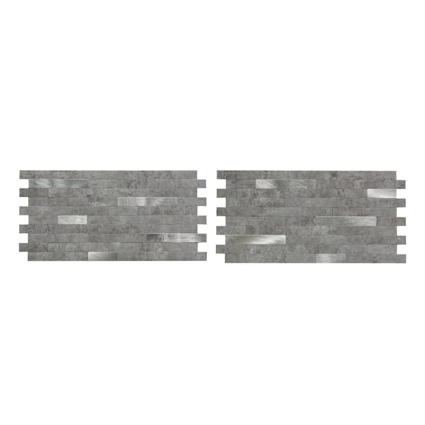 Aspect Collage 11.75 in. x 12 in. Metal and Composite Peel and Stick Backsplash in Cloud Shimmer